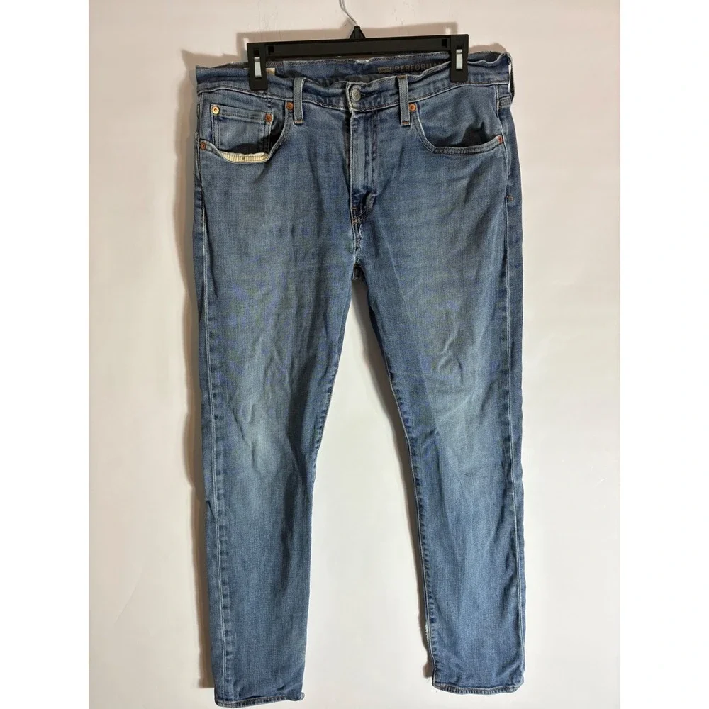 Levis 502 Regular Taper Premium Performance Distressed Jeans Blue W32 L34
